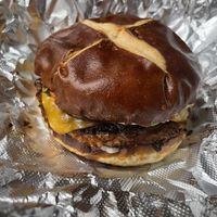 Bacun jalapeño cheddar burger   at Vegan Vibrationz in Plano