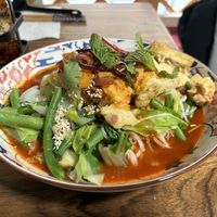 Korean soup, can't remember the name but it was really gochujangy and good 🍜  at Peace Kitchen - Kallio in Helsinki