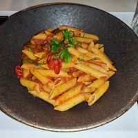 Penne all'arrabiata at Commercio in Zurich