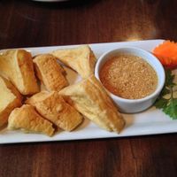 Golden Triangle (fried tofu w peanut sauce) at Bua Thai Cuisine in Washington