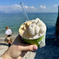 Peach and lemon at Gelato Artigianale in Sirmione