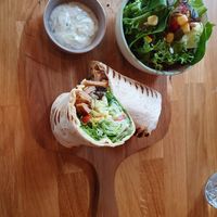 Gyros Wrap at Velo Cafe & Bar in Interlaken