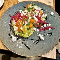 Avocado toast with vegan feta  at Velo Cafe & Bar in Interlaken