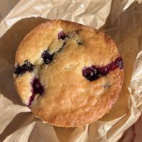 blueberry muffinns  at Velo Cafe & Bar in Interlaken