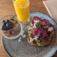 Breakfast sampler at Velo Cafe & Bar in Interlaken