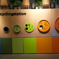 recycling station für elektrogeräte, leds, batterien, etc. at IKEA in Kaarst