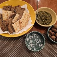 Delicious homemade pesto with hazelnuts. at Gira Sol in Tomar