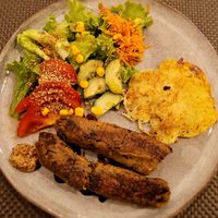 Mushroom "alheira". at Gira Sol in Tomar