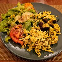 Tofu à Brás. at Gira Sol in Tomar