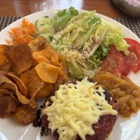 Quinoa burger  at Gira Sol in Tomar