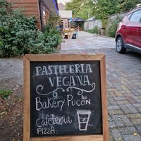 Sign and place at Bakery Pucón in Pucon