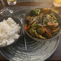 Chili stir fry and rice  at Red Torch Ginger in Dublin