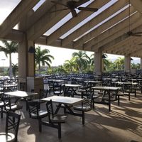 The outdoor lanai seating was balmy and we had it all to ourselves as all the other diners opted for the air conditioned food court seating—not us!  at India Cafe Curry Express NEX - Kiosk in Honolulu