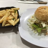 Burger and chips  at Loving Hut - Malioboro in 