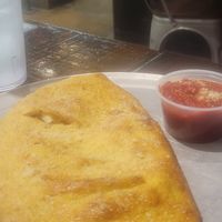 Vegan calzone for hubby at Mellow Mushroom - 20th Ave in Tuscaloosa