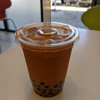Thai iced tea with pearl at Happiness Cafe in San Jose