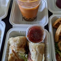 Avocado roll (and Thai iced tea again) at Happiness Cafe in San Jose