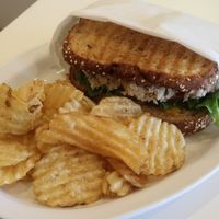 Ocean melt sandwich. You can change the chips to fries at Happiness Cafe in San Jose