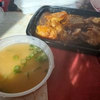 Miso Soup & Vegan Almond Chicken at Bamboo Garden in Westland