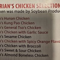 Menu selection at Bamboo Garden in Westland