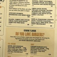 Vegan menu options  at Blend Eat in Florence