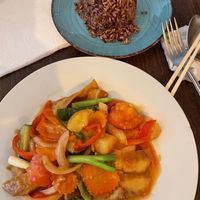Sweet and sour and rice. Very very delicious    at Vegan Plate in Chicago