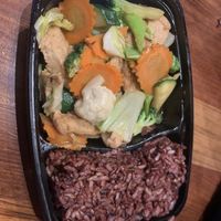 Vegetable Stir Fry with Soy Chicken  at Vegan Plate in Chicago