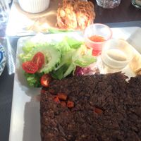 Chef’s special: Meat-less loaf. Western flavor and very filling at Vegan Plate in Chicago