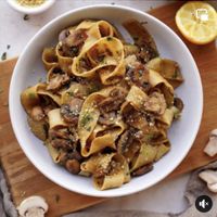 Rustic mushroom leek pappardelle  at Sissy's Table in Nevada City