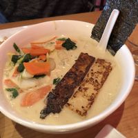Rice noodles, coconut curry broth and tofu bowl   at Yum Yum Noodle Bar in Woodstock