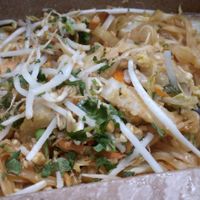 Pad Thai with fresh lime at Yum Yum Noodle Bar in Woodstock