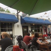   Looking from outside  at Yum Yum Noodle Bar in Woodstock