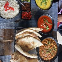 Tandoori, Lentil, Chick pea masala, naan  at Tikka Indian Grill in Brooklyn