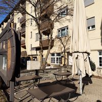 Outdoor seating at Alegria in Zurich