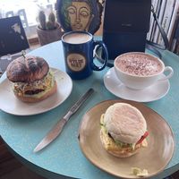 Beet burger, eggy sandwich, hot cocoa  at The Wylde Beet in Hailey