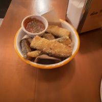 Fried zucchini and dip at don Fred in Newtown