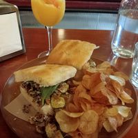 Zucchini Sando with added crisps at don Fred in Newtown