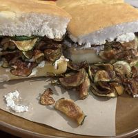 Zucchini and almond ricotta focaccia   at don Fred in Newtown