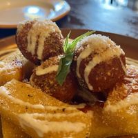 Polpettes and polenta  at don Fred in Newtown