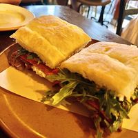 Daily focaccia with vegan baconn  at don Fred in Newtown