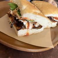 Eggplant focaccia  at don Fred in Newtown