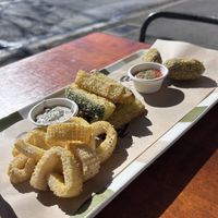 The konjac calamari and sauce was really goodd  at don Fred in Newtown
