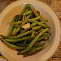 Green beans in garlic: very good at don Fred in Newtown