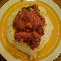 Mushroom ragu: YUM, fable in bolognaise sauce on creamy mash at don Fred in Newtown