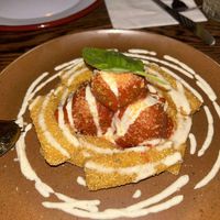 Polenta chips with meat balls   at don Fred in Newtown