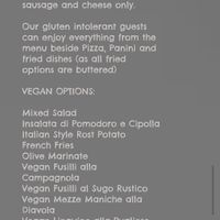 Vegan options at La Dolce Tavola in Rugby