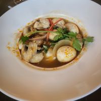 Tom Yum spicy mushroom and vegetable soup at Sukhothai in Leeds