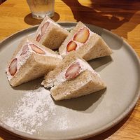 Strawberry sando at Asakara Good Store in Osaka