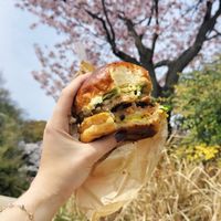 Yummy vegan burger at Asakara Good Store in Osaka