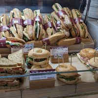 Selection of sandwiches at Costa Coffee in Warsaw